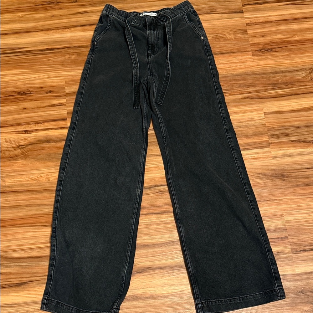 Zara Charcoal Wide-Leg Trousers
